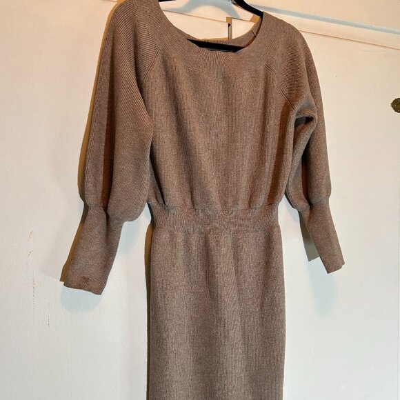 Blu Ivy Tan Body Con Sweater Dress - Picture 3 of 7